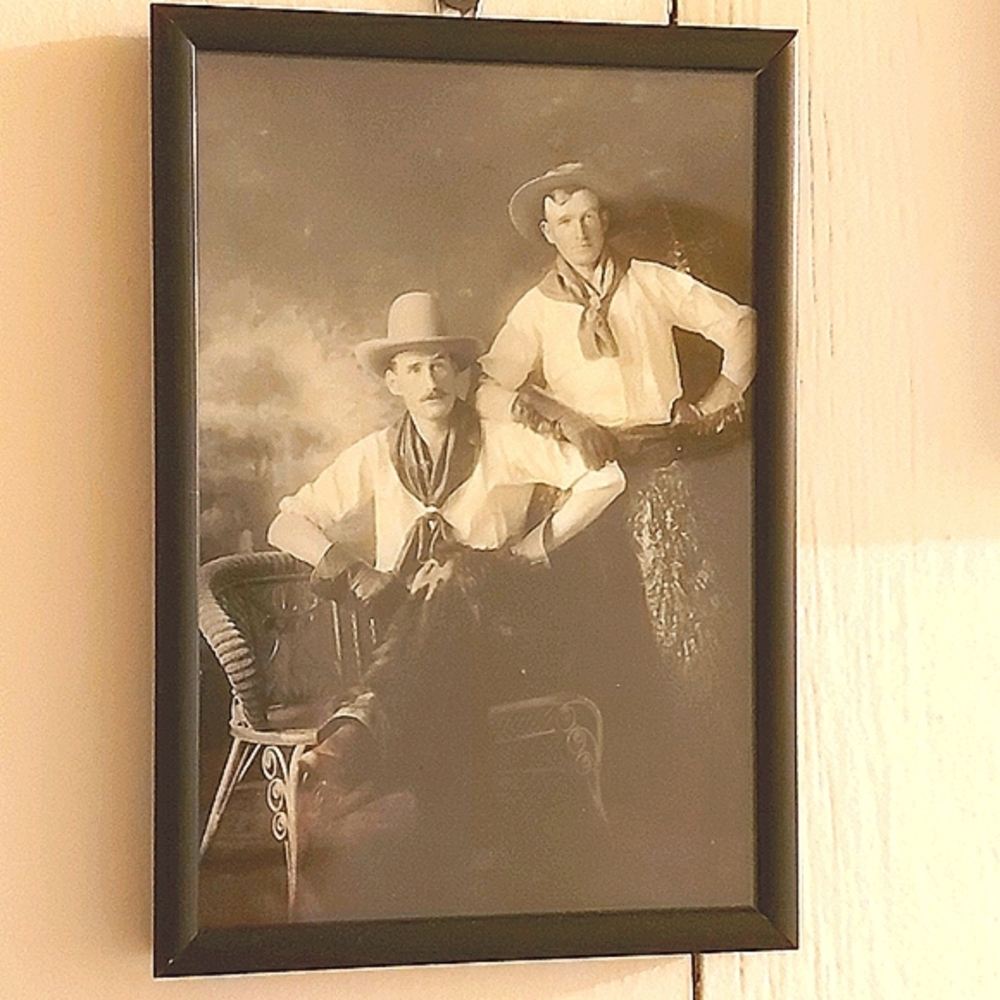 5 for $25- Retro Cowboy Photographic Image in Black Metal frame.
